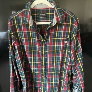 Marmot Flannel Plaid Button Down — Mens Medium